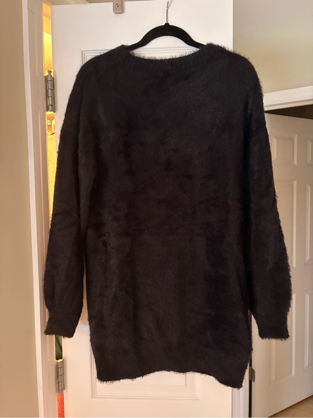 Amazon Black Fuzzy Crewneck Sweater